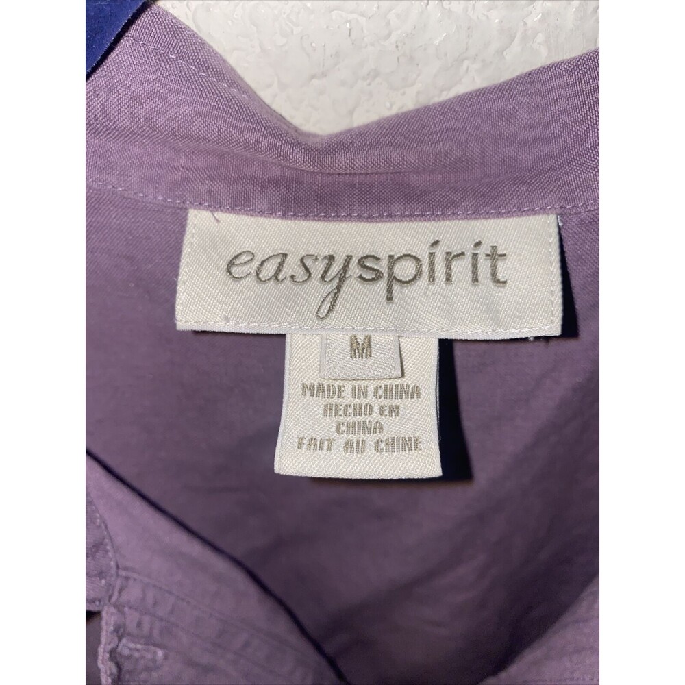 Easy Spirit Silk Linen Summer Shirt Blouse Tunic lagen cottage beach M Long flaw - Picture 5 of 15